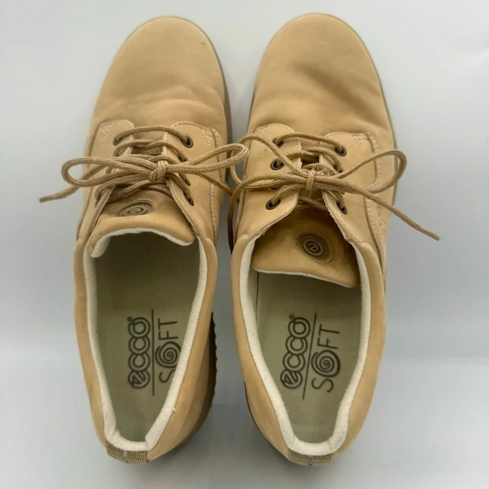 Ecco‎ Soft Beige Nubuck Leather Oxford Shoes Women’s 8-8.5 (EU 39) GUC